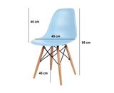 Krzesło "Monza"- niebieskie z bukowymi nogami