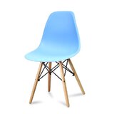 Krzesło "Monza" z bukowymi nogami - niebieskie