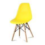 Krzesło "Monza" z bukowymi nogami - żółte