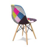 Krzesło na drewnianych nogach patchwork "Lati"