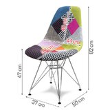 Krzesło na metalowych nogach patchwork "Lati" 
