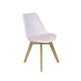 Krzesło "Scandi" - białe z bukowymi nogami