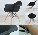 Krzesło "Orio"- czarne z bukowymi nogami