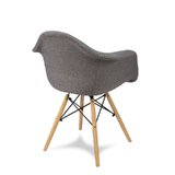 Krzesło "Orio" patchwork z bukowymi nogami - ciemny szary