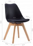 Zestaw krzeseł do salonu jadalni z poduszką - czarne