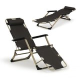 Leżak fotel ogrodowy plażowy składany 2w1 - gray