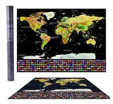 Mapa świata zdrapka 42x30cm kolory