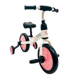Rower rowerek biegowy z pedałami 3w1 kółka boczne różowy