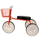Rowerek trójkołowy retro z koszykiem Czerwony