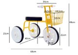 Rowerek trójkołowy retro z koszykiem Żółty