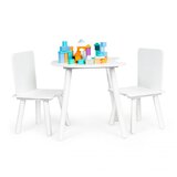 Stół stolik +2 krzesła meble dla dzieci komplet - biały