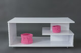 Stolik "Furni" na kółkach 110x55x47,5 cm - biały 