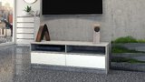 Szafka RTV "Kabo" - beton/ biały połysk