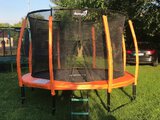 Trampolina Ogrodowa 312cm/10ft pomarańczowa Maxy Comfort Z Wewnętrzną siatką