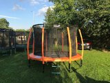 Trampolina Ogrodowa 312cm/10ft pomarańczowa Maxy Comfort Z Wewnętrzną siatką
