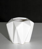 Wazon biały geometryczny mały - 10,5x8,5 cm