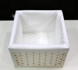 Wiklinowy koszyk dekoracyjny kwadrat biały 2214 JD9510 rozmiar "S"