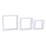 Zestaw 3 wiszących półek Cube Quad - biały