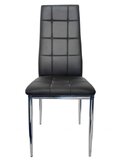 Zestaw czterech krzeseł tapicerowanych - czarne