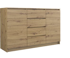 Komoda "Roma" 4 szuflady + 2 szafki 140 cm - dąb artisan