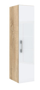 Słupek wiszący "Lara" 30 cm - dąb sonoma/biały połysk